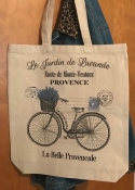 Cotton Canvas Tote Bags - Lavender Bicycle
